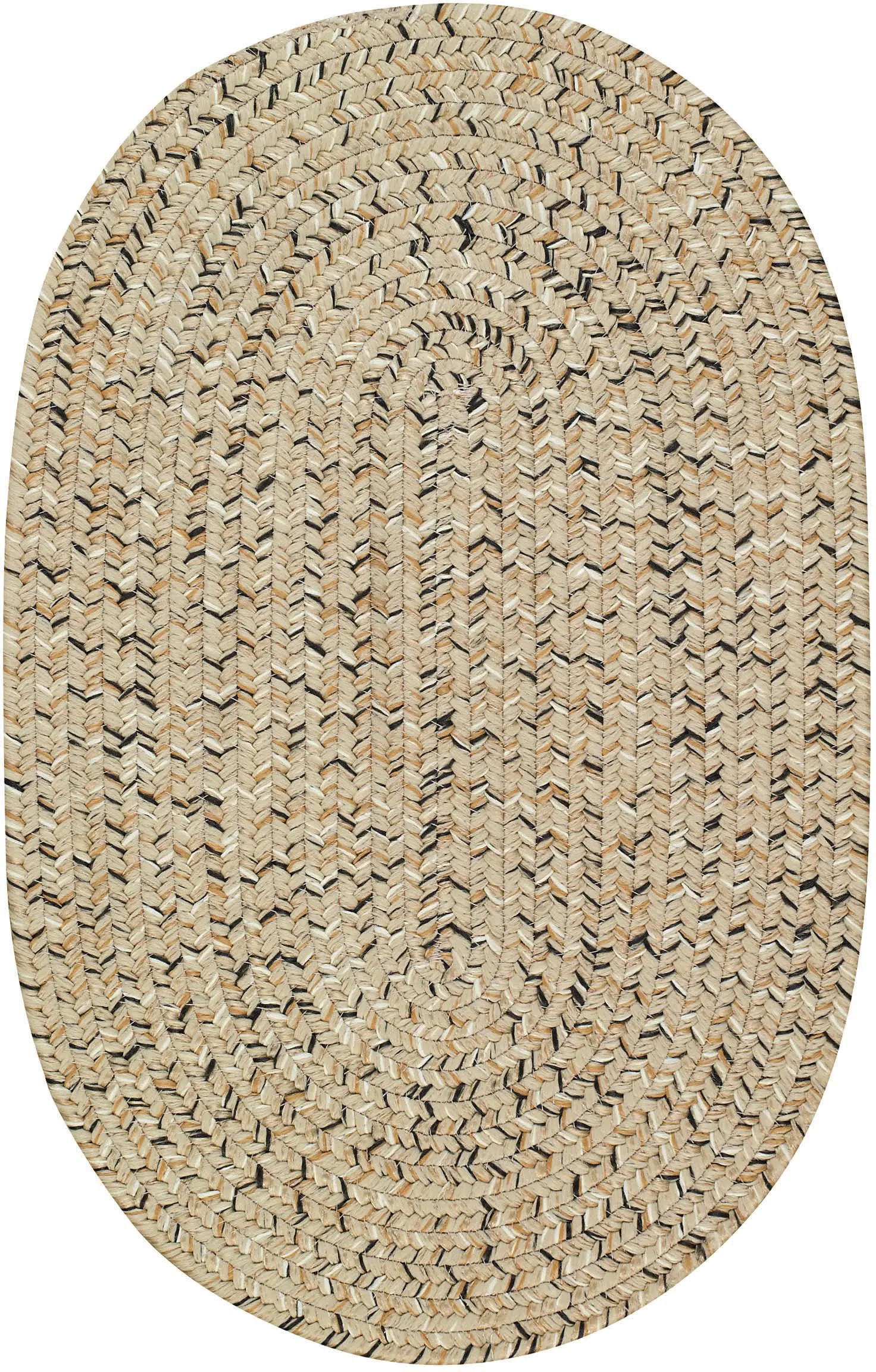 Sea Glass Braid 5 x 8 Shell Taupe Oval Braided Indoor-Outdoor Rug