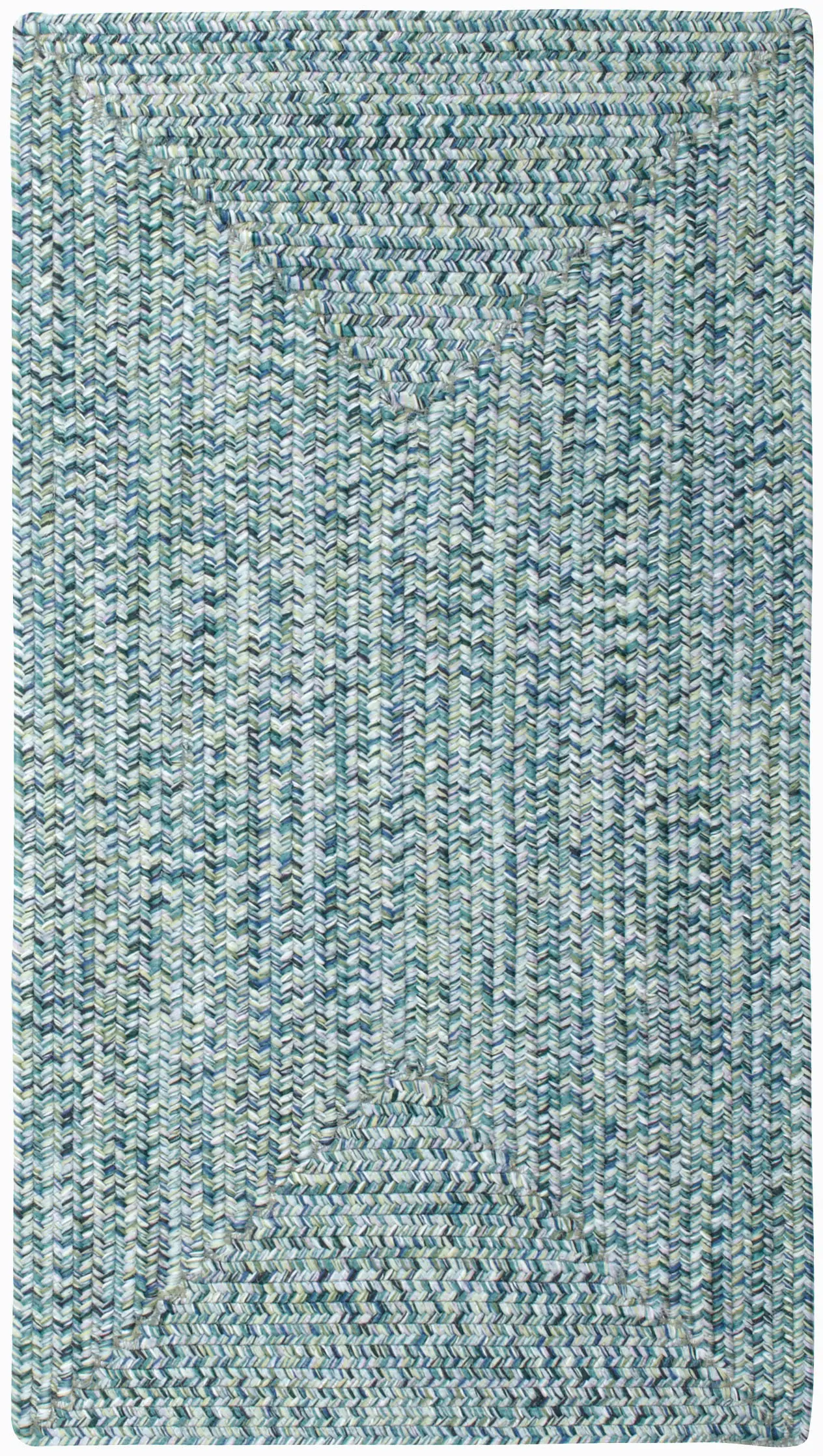 5 x 8 Medium Ocean Blue Braided Indoor-Outdoor Rug - Sea Glass