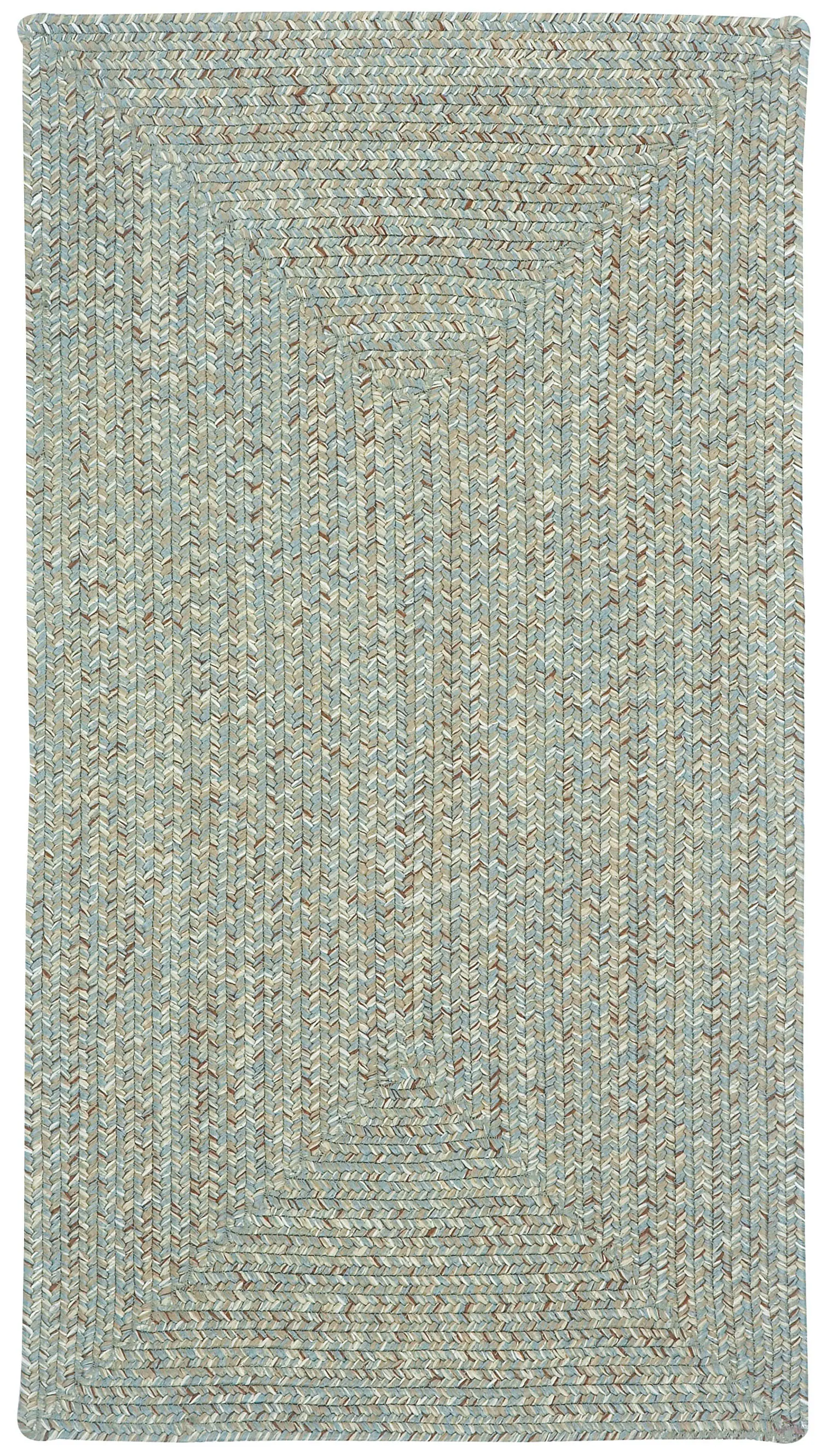 5 x 8 Medium Spa Green Braided Indoor-Outdoor Rug - Sea Glass