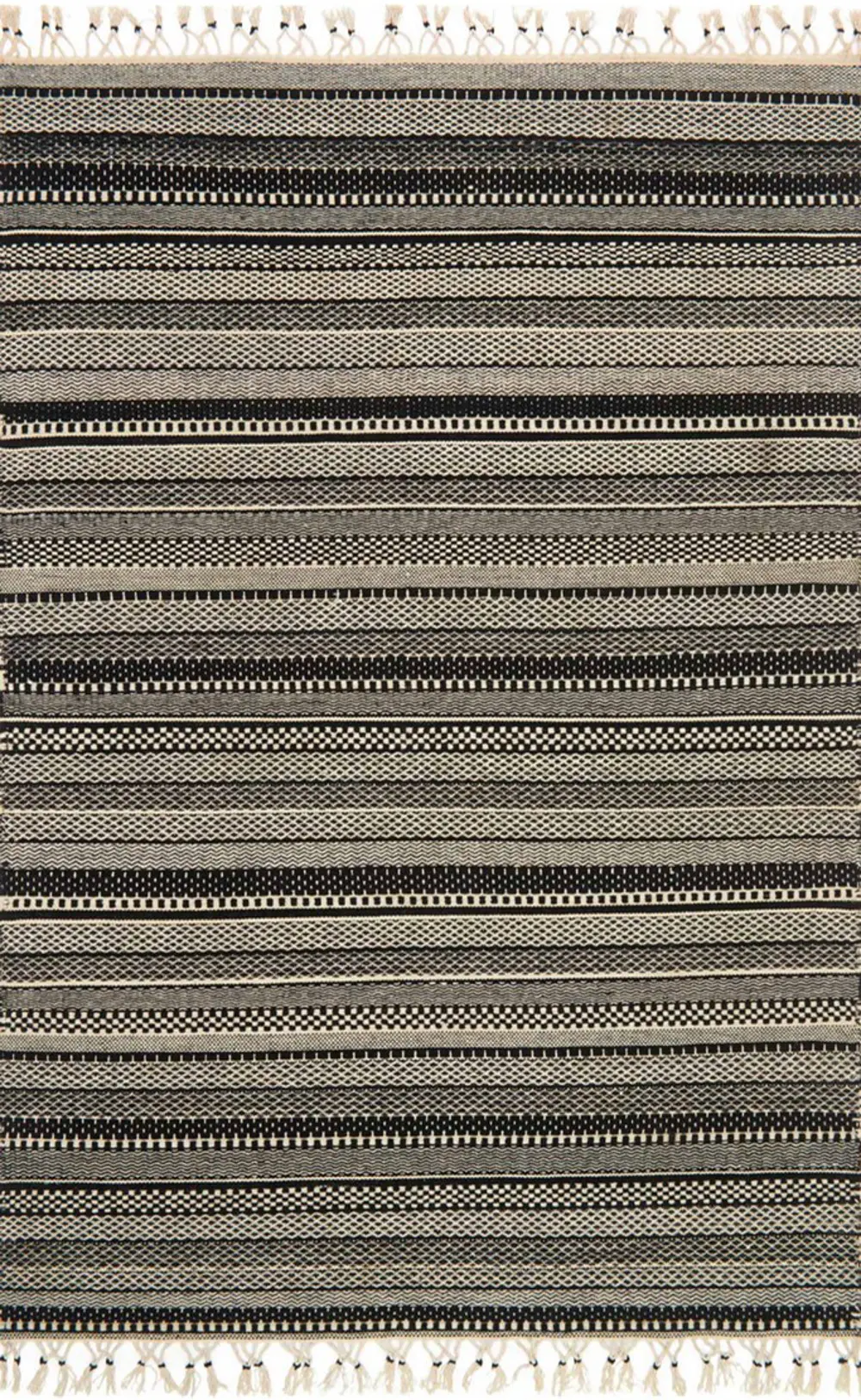 IK-01BLACK/IVORY-2.3X3.9 Magnolia Home Furniture 2 x 4 X-Small Black and Ivory Area Rug - Mikey-1