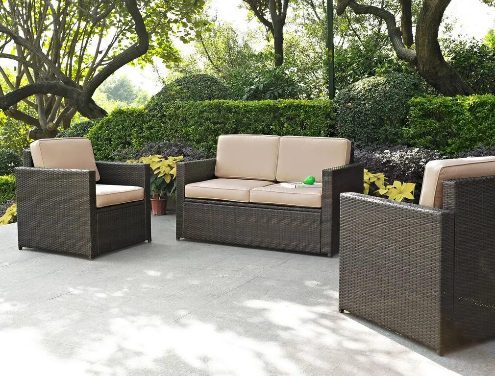 Palm Harbor Sand and Wicker 3 pc Patio Furniture Set