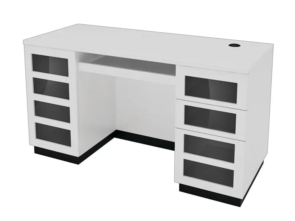 ZL8616-01ED Contemporary White Computer Desk - Morvan-1