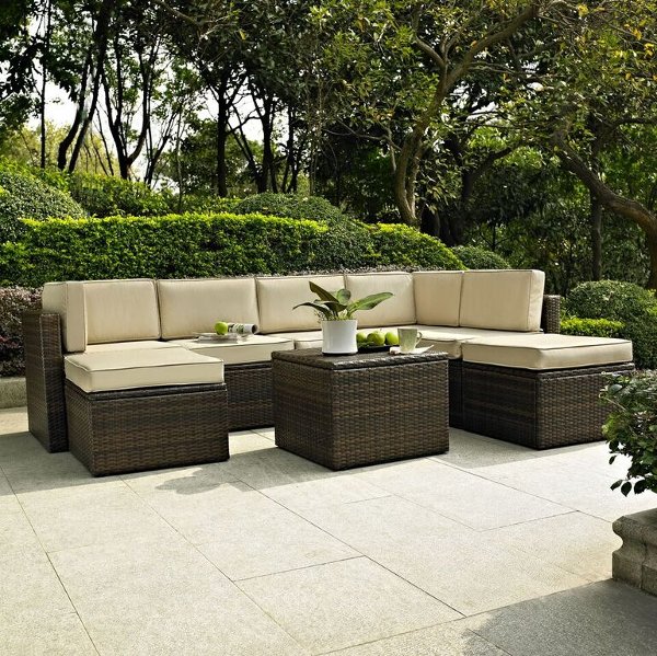 Rc Willey S Patio Sets Porch Furniture Pool Chairs Ko70008br Gy Gray And Brown 8 Piece Wicker Patio Furniture Set Palm Harbor