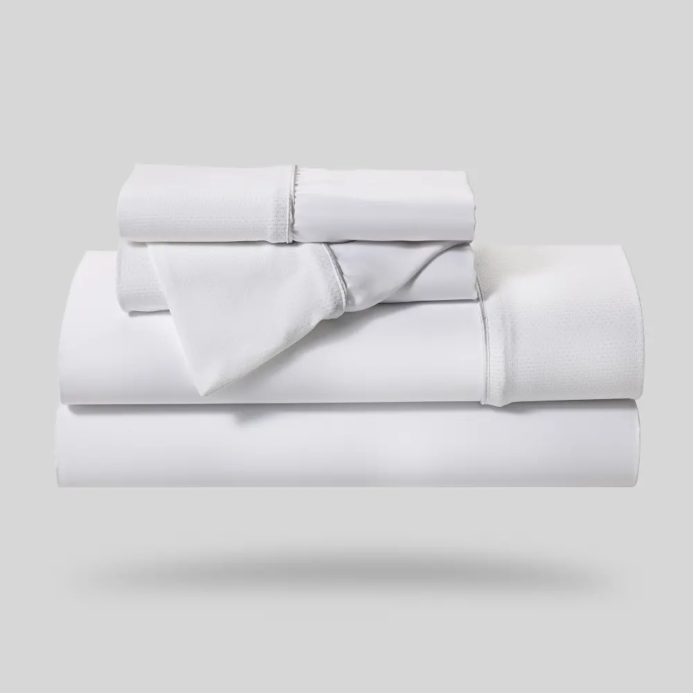 BGS199305 BedGear White Hyper Cotton Queen Bed Sheets-2
