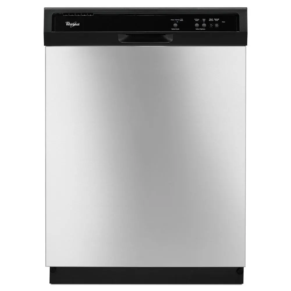 WDF120PAFS Whirlpool 24 Inch Stainless Steel Front Control Dishwasher with the 1-Hour Wash Cycle-1
