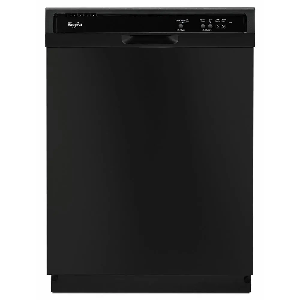 WDF120PAFB Whirlpool Front Control Dishwasher with the 1-Hour Wash Cycle - Black-1