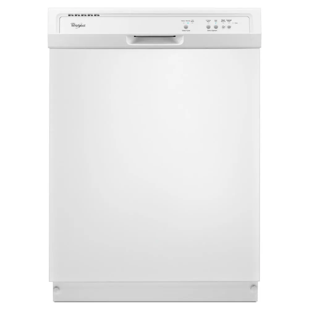 WDF120PAFW Whirlpool White Front Control Dishwasher in White with the 1-Hour Wash Cycle-1