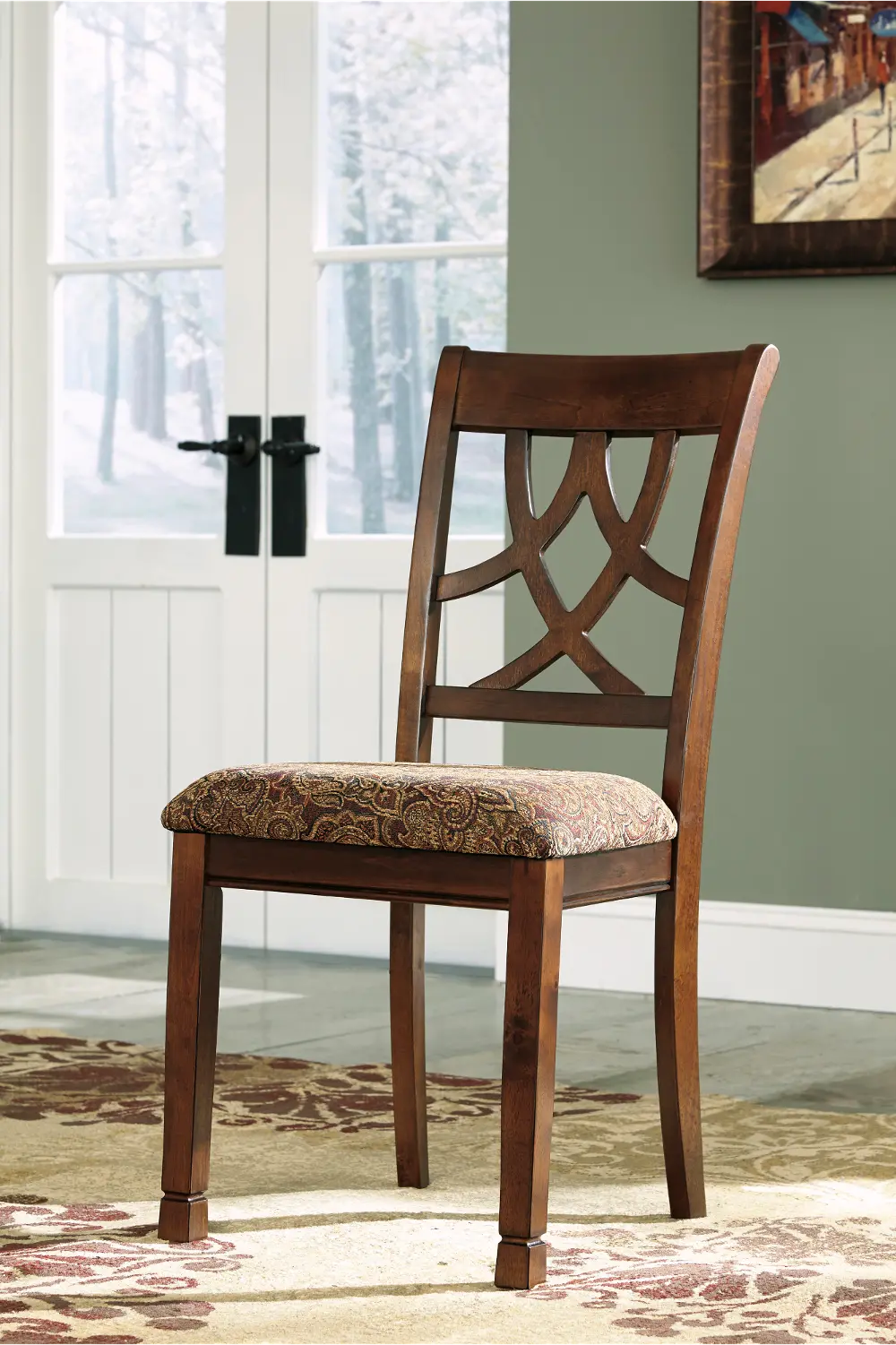 Set of 2 Traditional Upholstered Side Chairs - Leahlyn-1