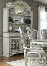 Distressed White Antique China Cabinet Magnolia Manor Rc