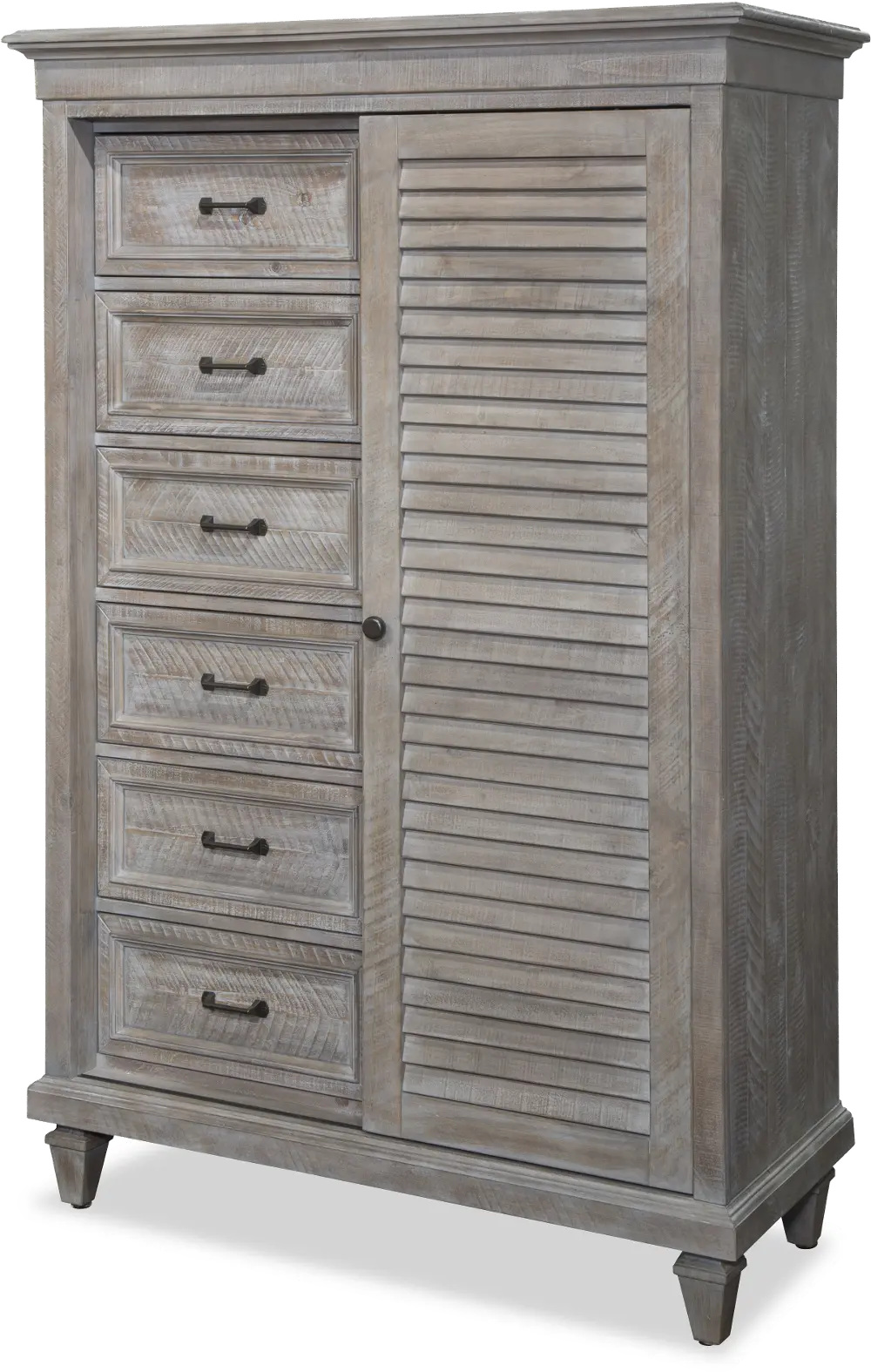 Casual Rustic Gray Door Chest - Dovetail-1