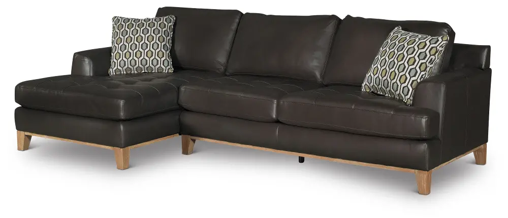 Brown Leather 2 Piece Sectional Sofa with LAF Chaise - Interstellar-1