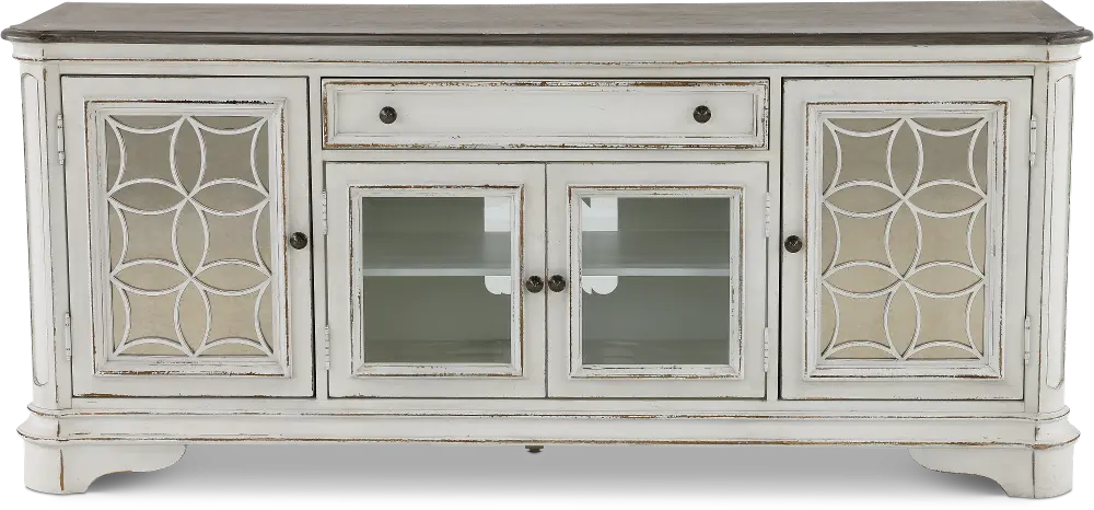 Magnolia Manor Antique White 74  TV Stand-1