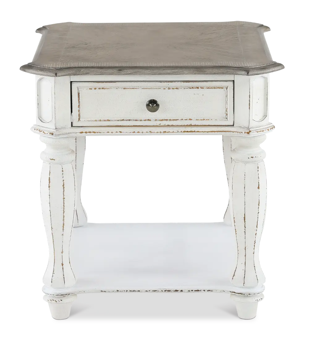 244-OT1020 Magnolia Manor Antique White End Table-1