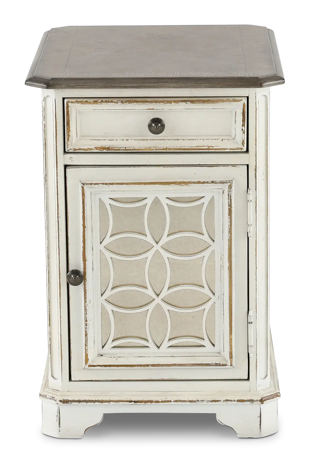 244-OT1021 Magnolia Manor Antique White Side Table-1