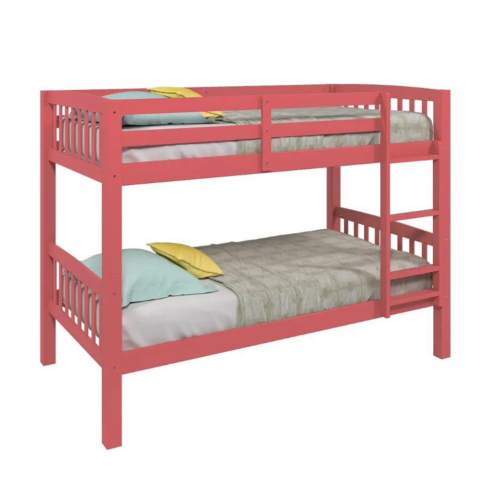 Pink Twin-Over-Twin Bunk Bed - Dakota-1