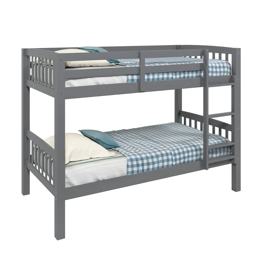 Gray Twin-Over-Twin Bunk Bed - Dakota-1