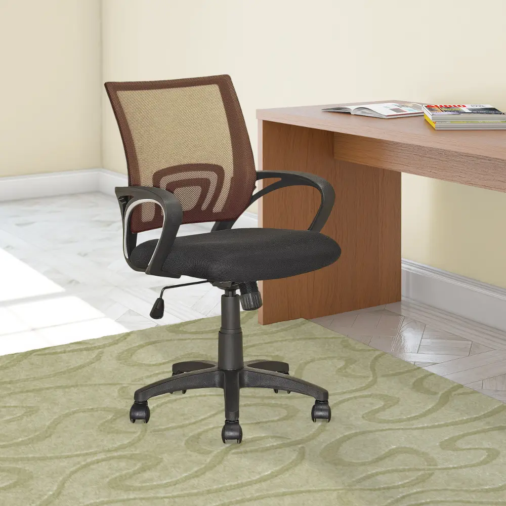 Workspace Light Brown and Black Mesh Office Chair-1