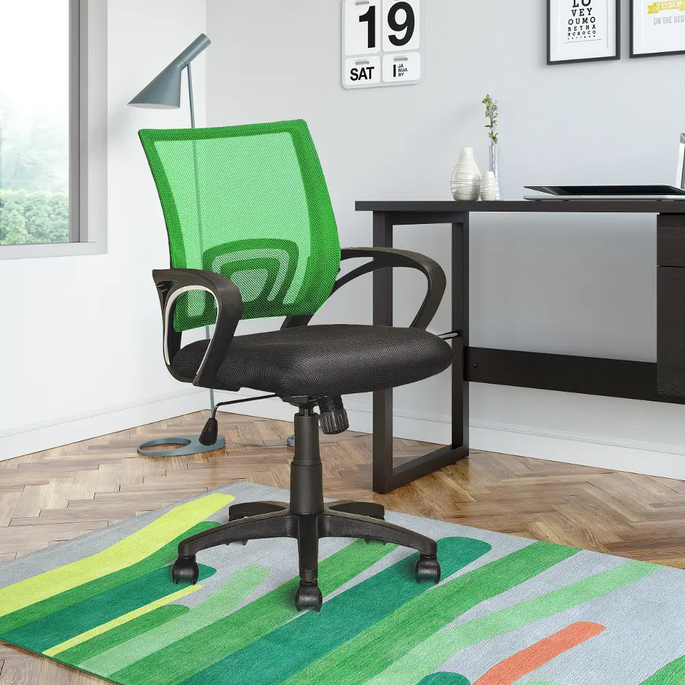 Workspace Light Green and Black Mesh Office Chair-1