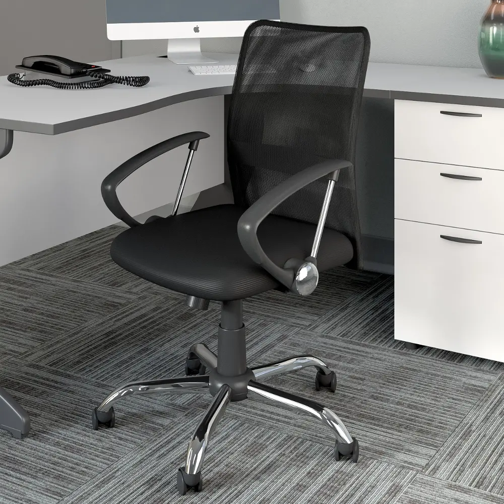 Black Mesh Office Chair - Workspace-1