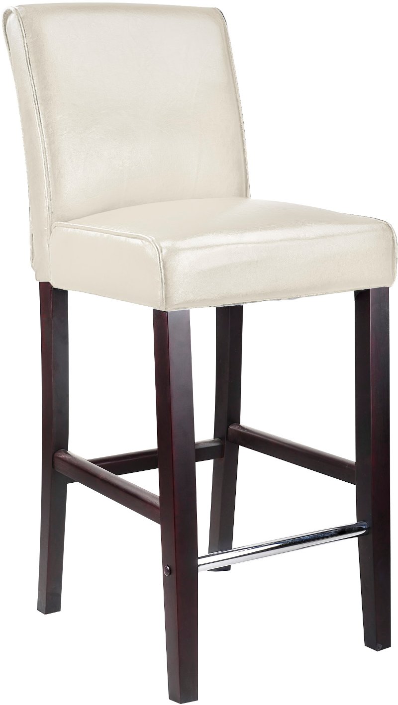White Bonded Leather Bar Stool, Gray Leather Counter Stools