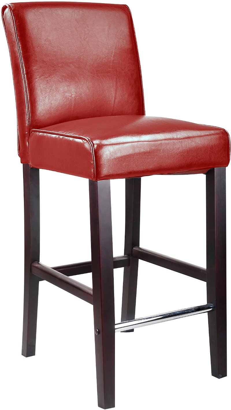 Corliving Antonio 31 Bonded Leather Bar Stool Red, Leather Bar Chairs