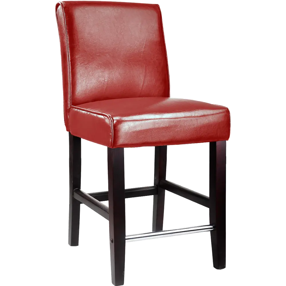 Antonio Red Bonded Leather Counter Height Stool-1