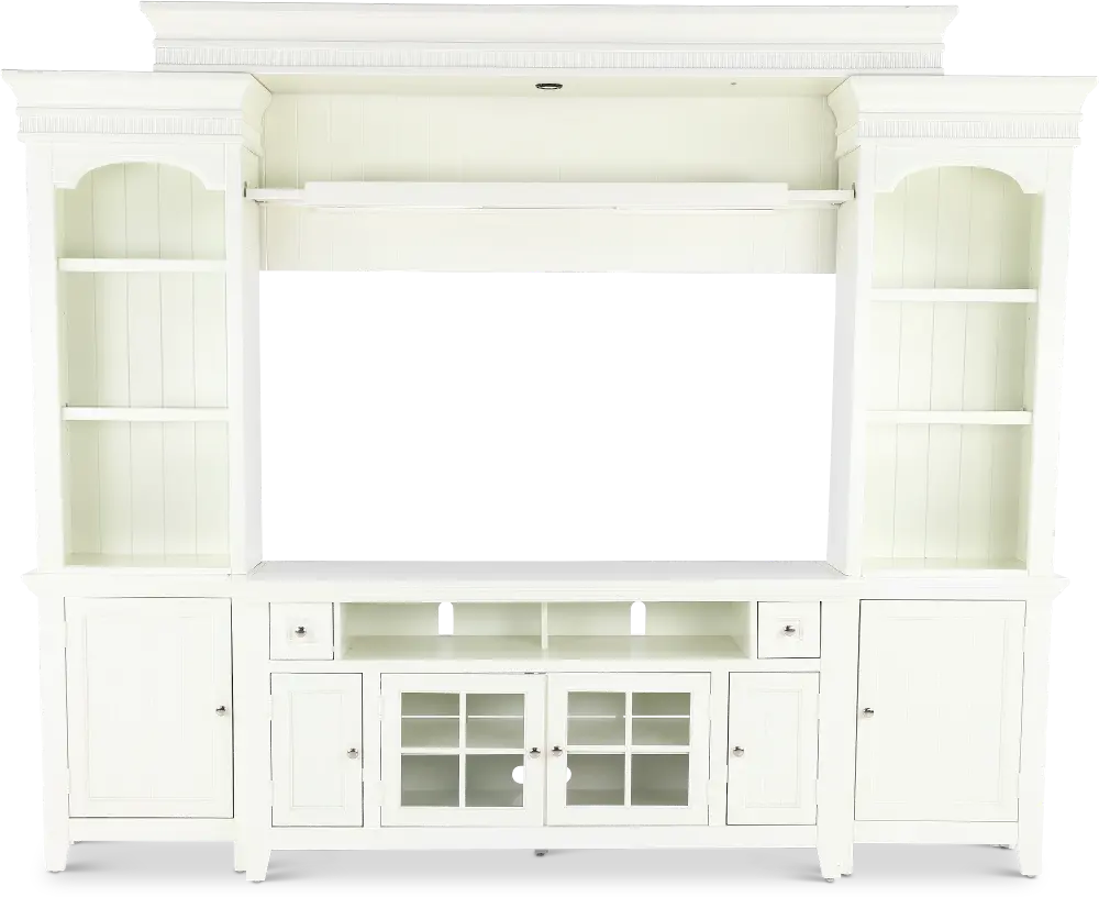 Country White 62 Inch 4 Piece Entertainment Center-1