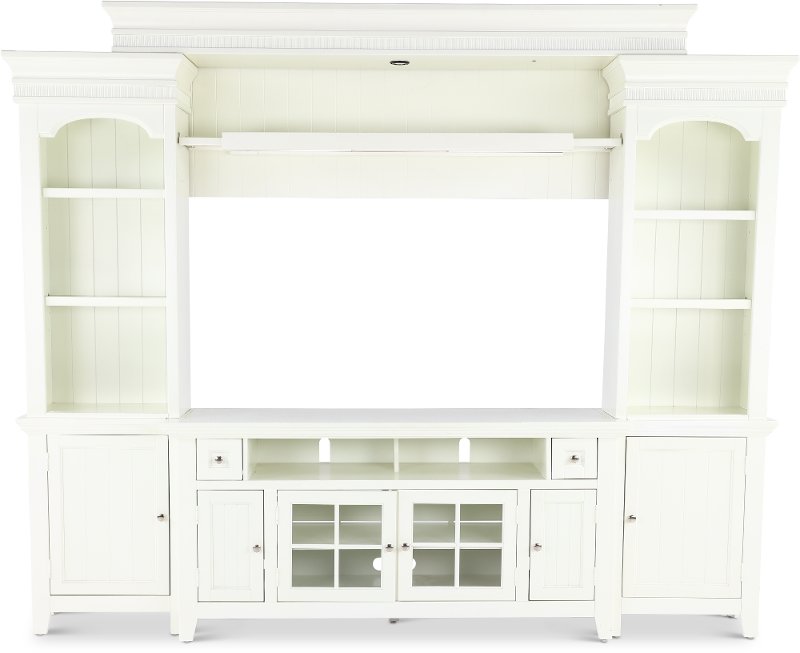 Country White 62 Inch 4 Piece Entertainment Center Rc Willey - Entertainment Center Wall Unit White