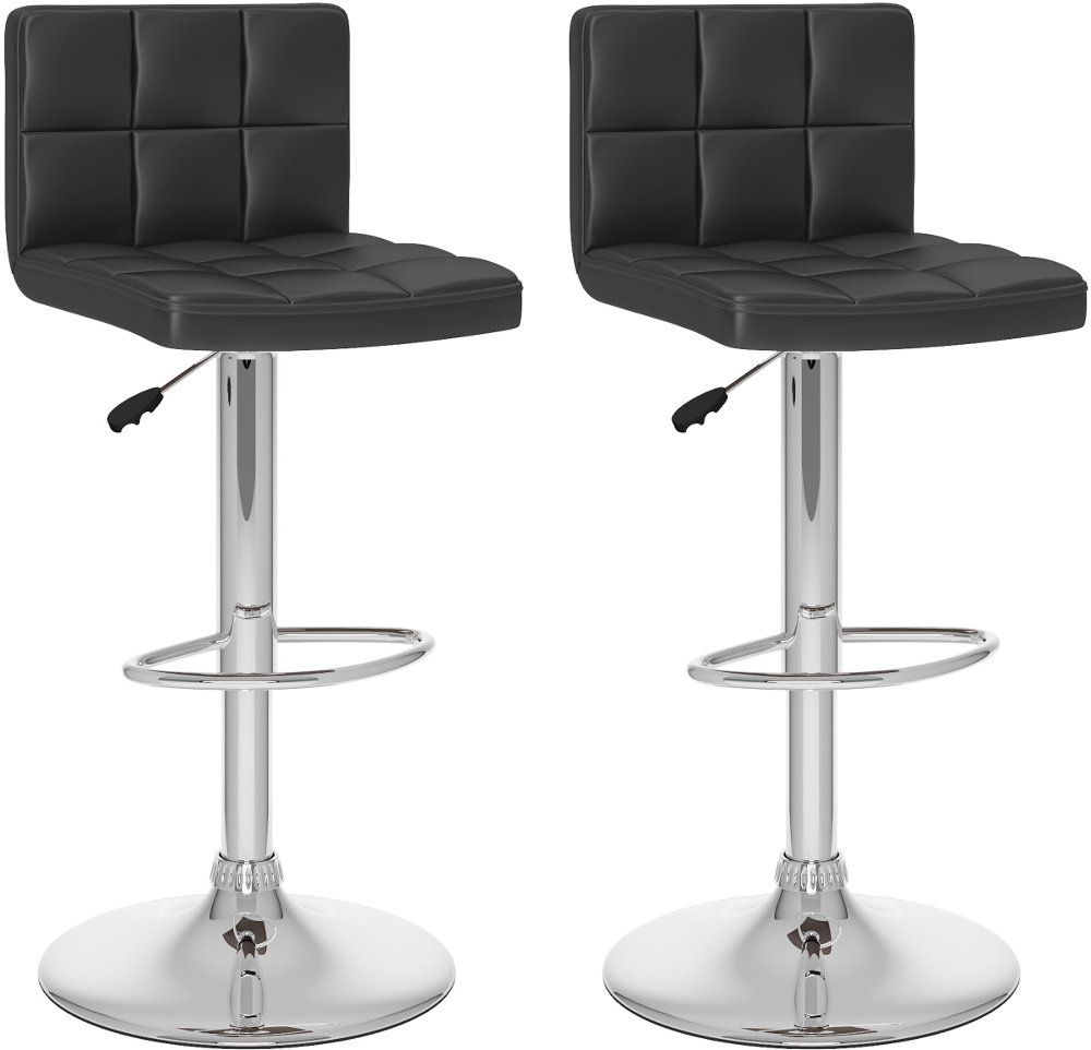 Carson Black Adjustable Bar Stool, Set of 2