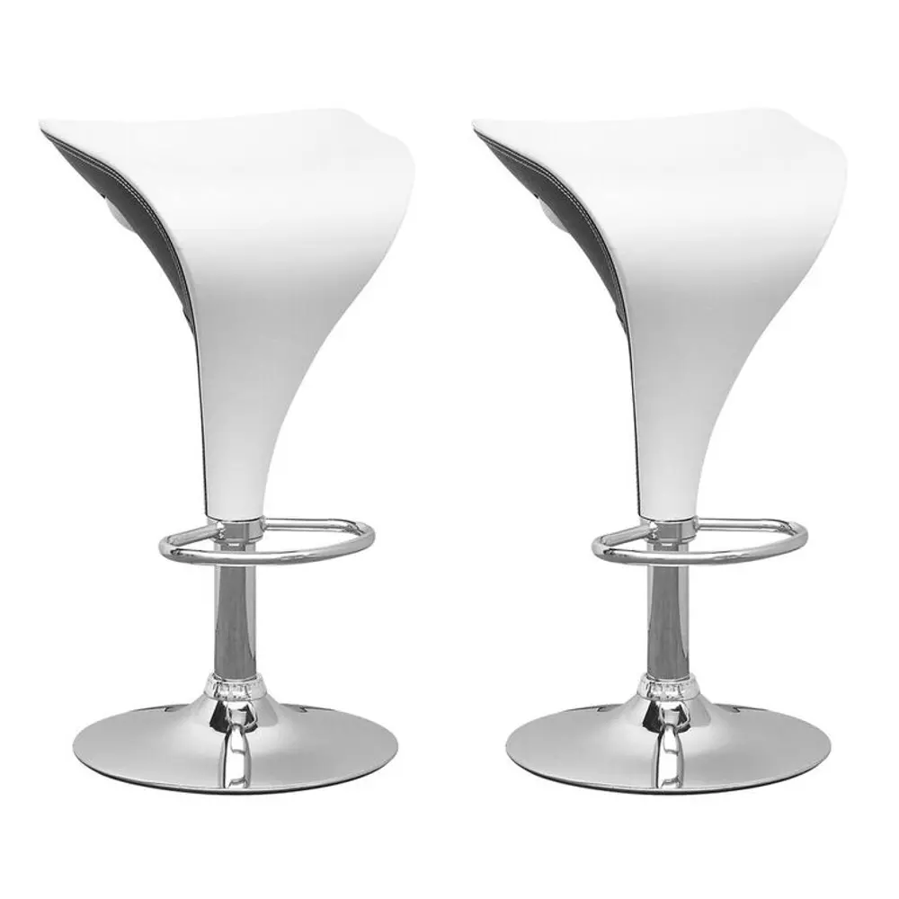 Two-Toned Adjustable Bar Stool in Black and White (Set of 2)-1