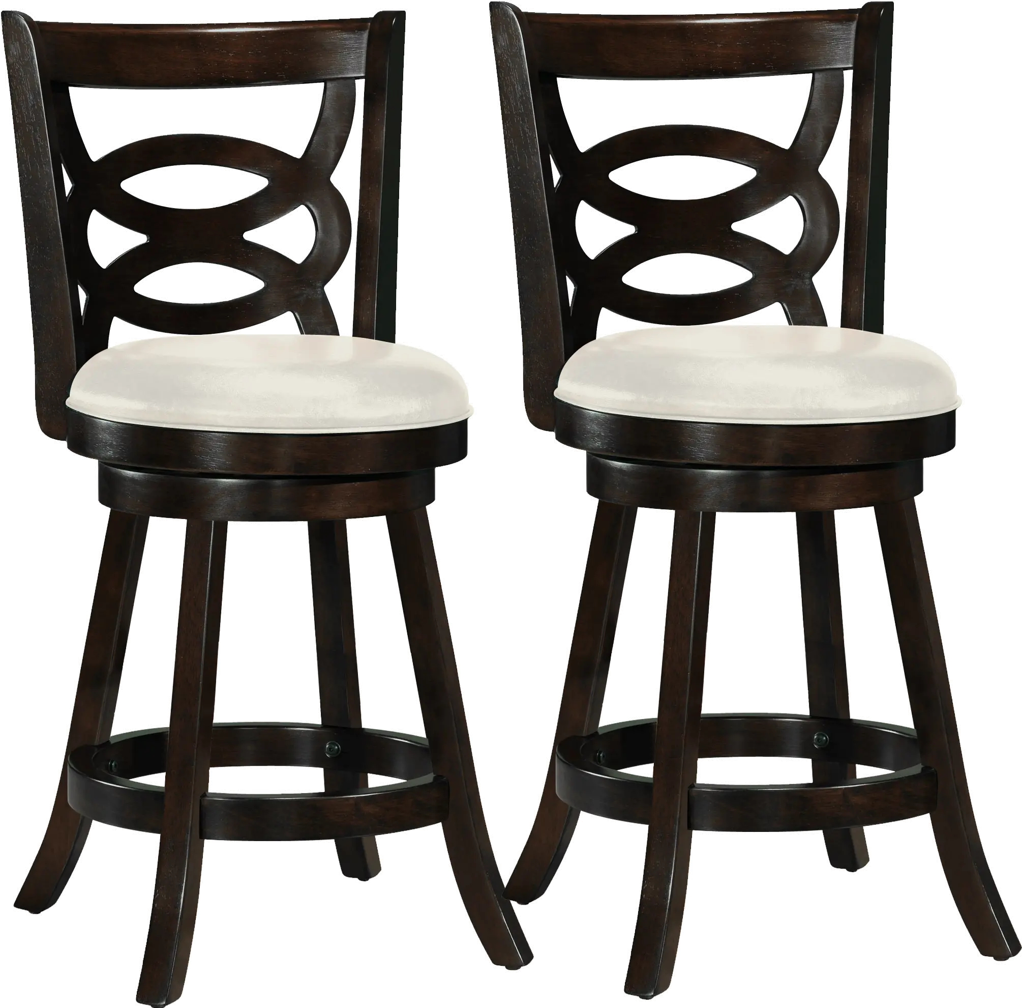 Photos - Chair CorLiving Woodgrove Dark Brown and White Counter Height Stool, Set of 2 DW 