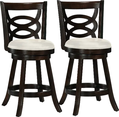 Woodgrove Dark Brown and White Counter Height Stool Set of 2 RC