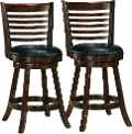 Cappuccino and Black Bonded Leather Counter Height Stool (Set of 2) - Woodgrove