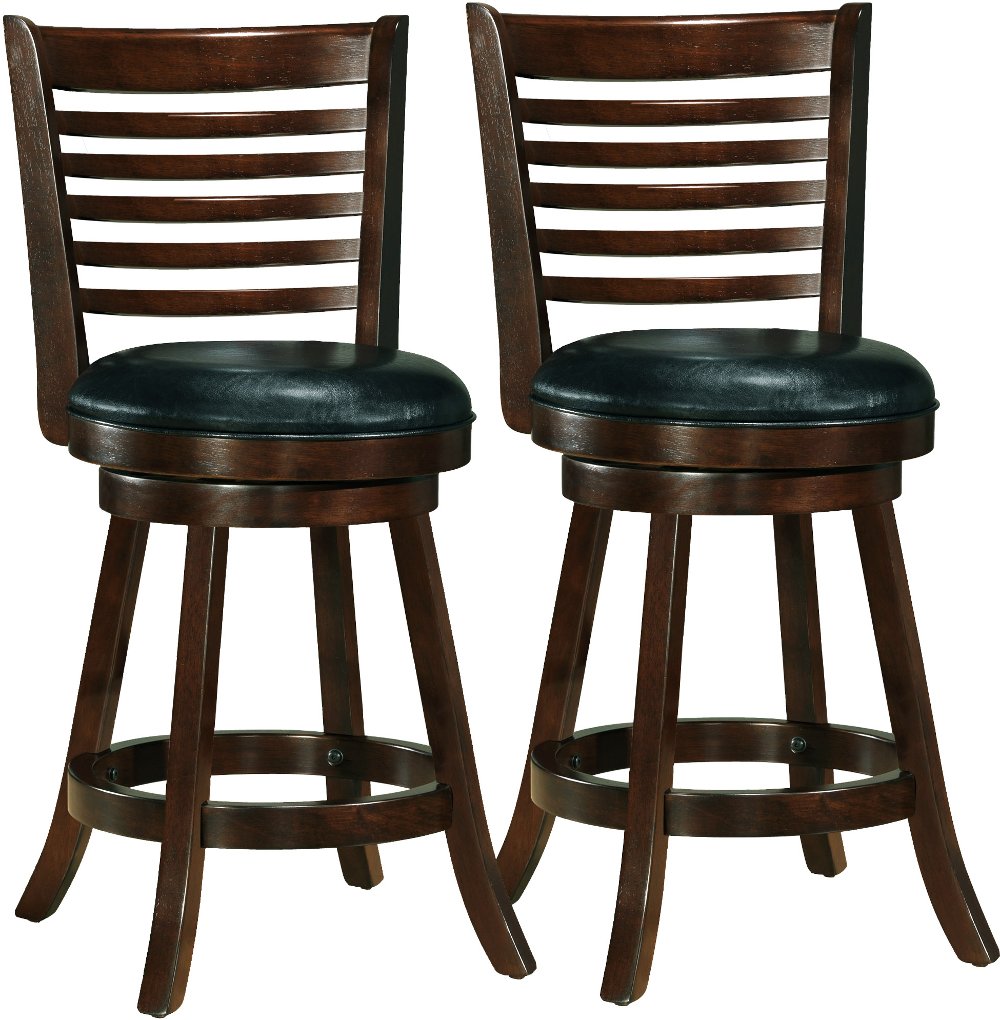 Woodgrove Cappuccino and Black Counter Height Stool, Set of 2