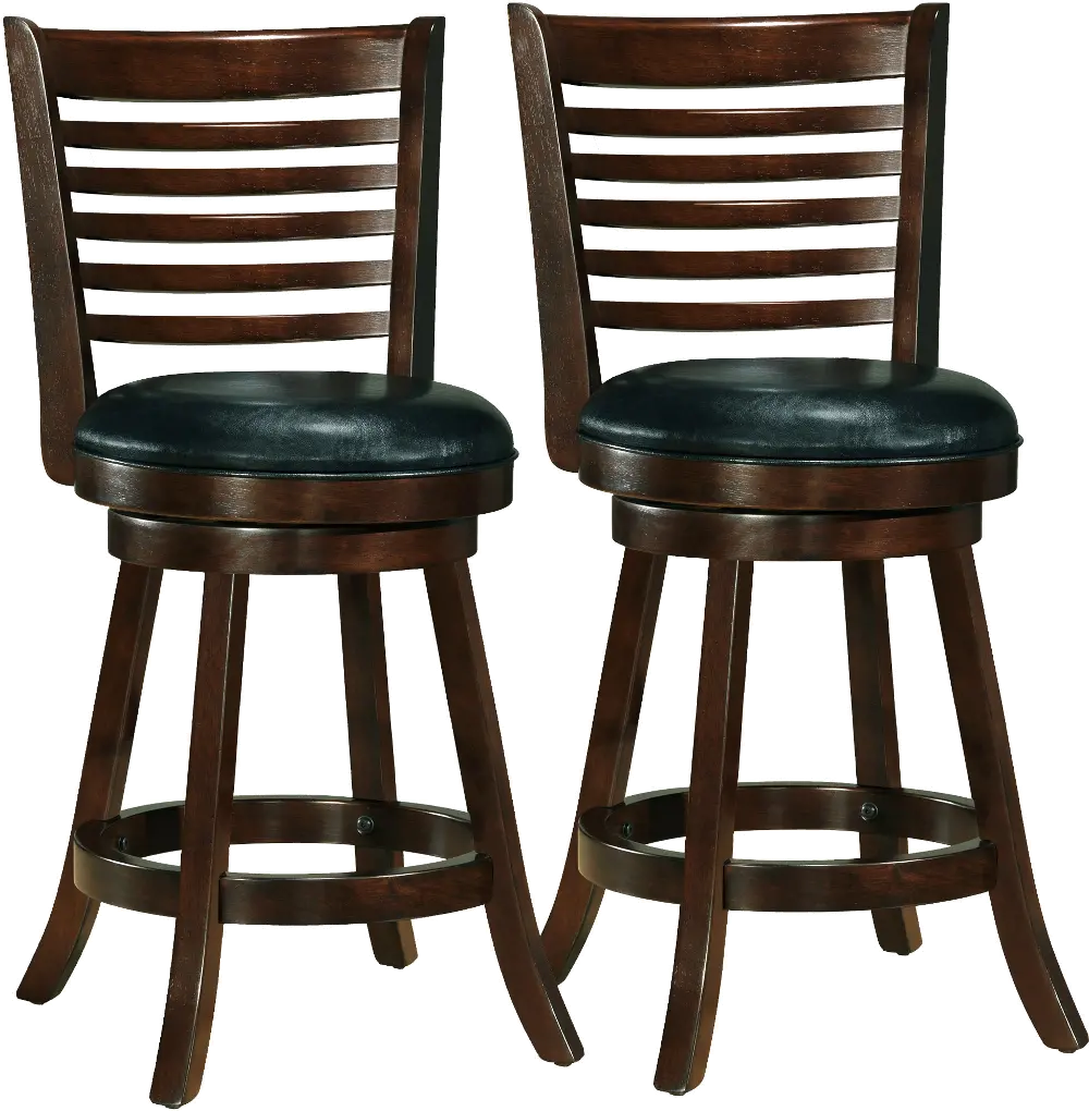 Woodgrove Cappuccino and Black Counter Height Stool, Set of 2-1