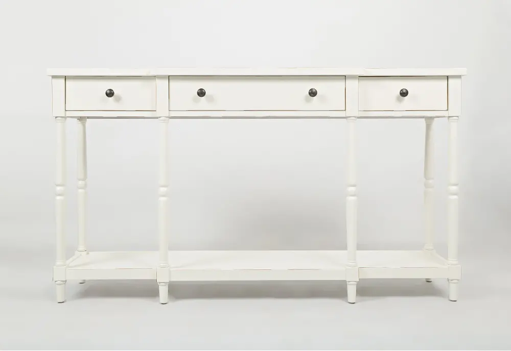 Antique White 60 Inch Console - Stately-1