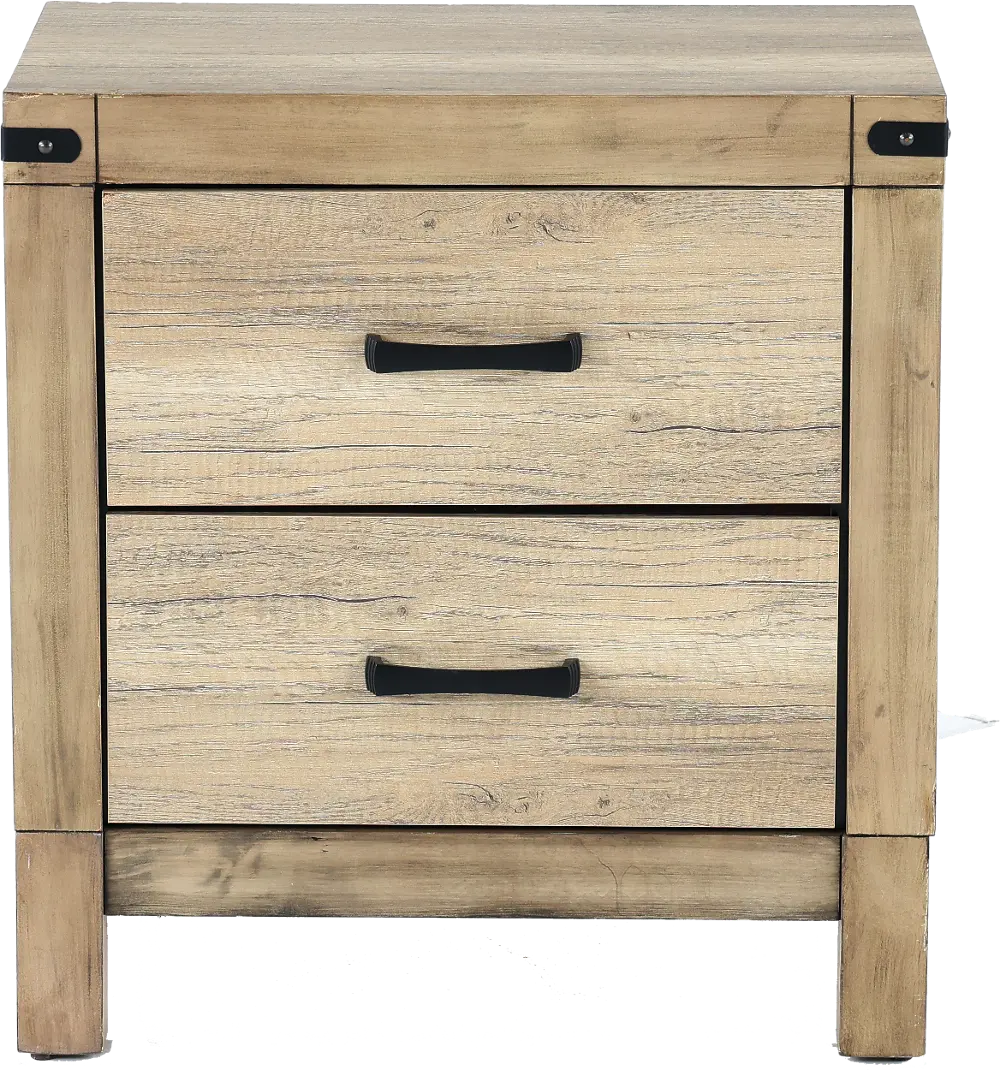 Matteo Rustic Contemporary Antiqued White Nightstand-1