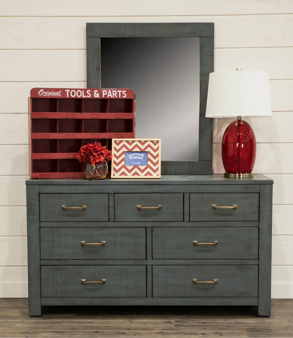 Casual Rustic Blue Dresser - Choices-1