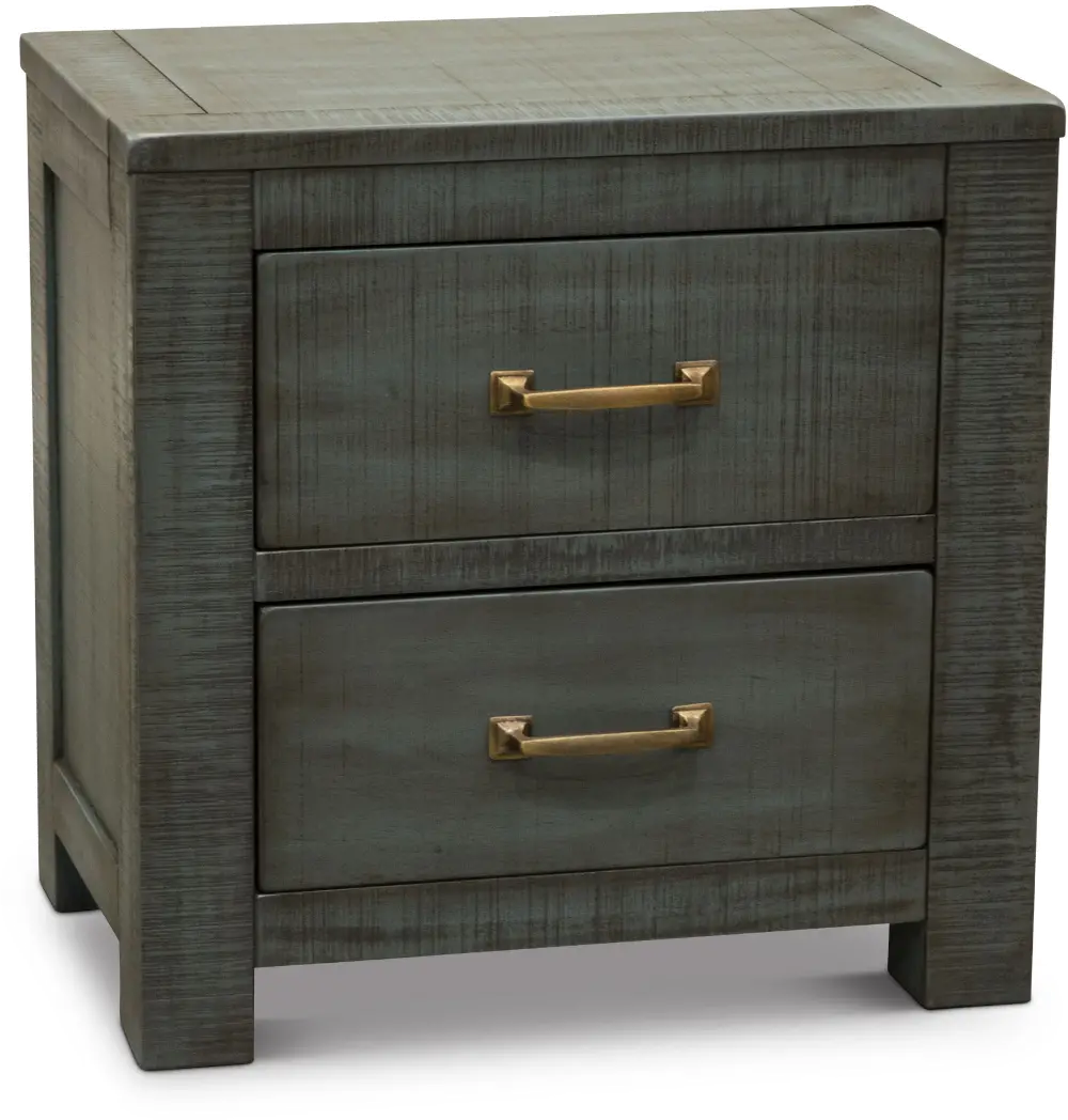 Casual Rustic Blue Nightstand - Choices-1