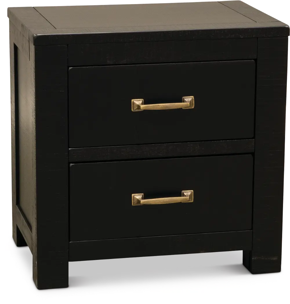 Casual Rustic Black Nightstand - Choices-1