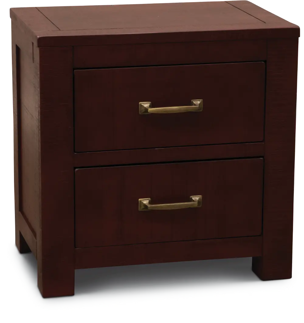 Casual Rustic Red Nightstand - Choices-1