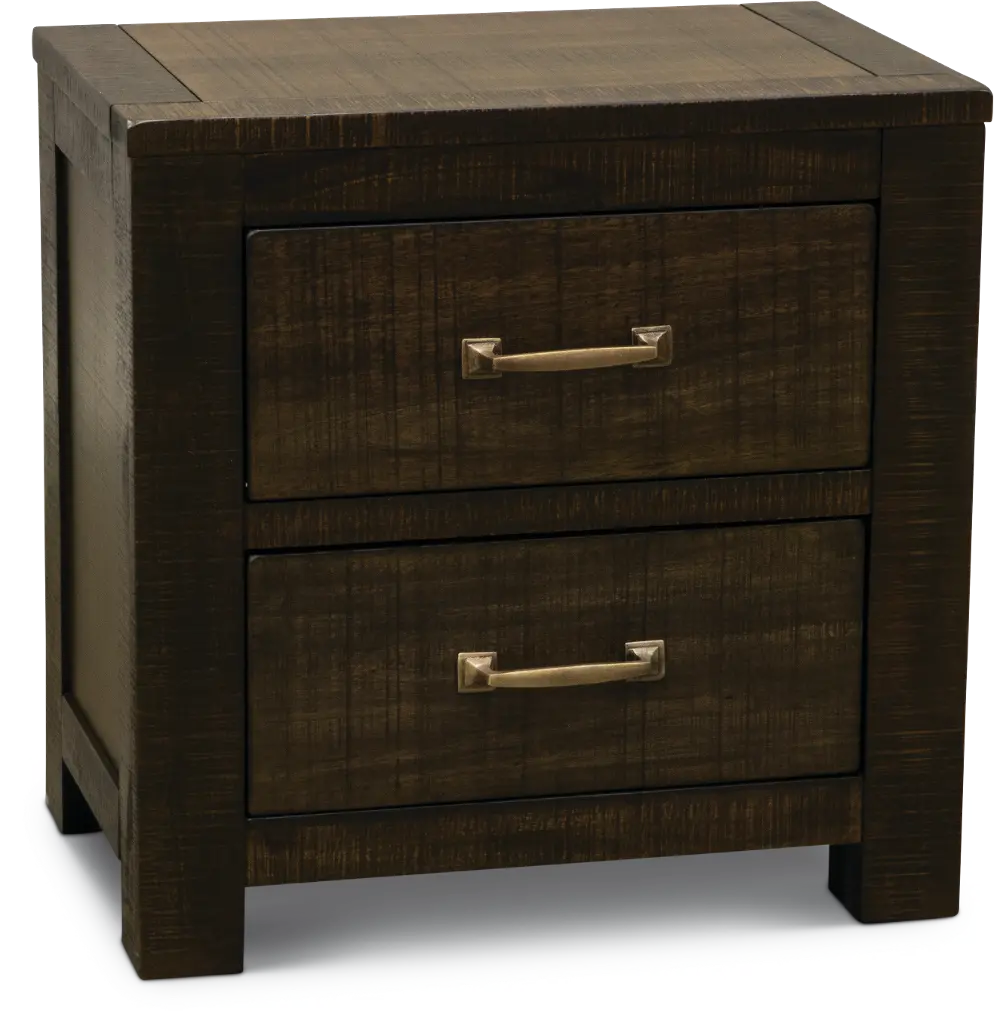 Casual Rustic Tobacco Brown Nightstand - Choices-1