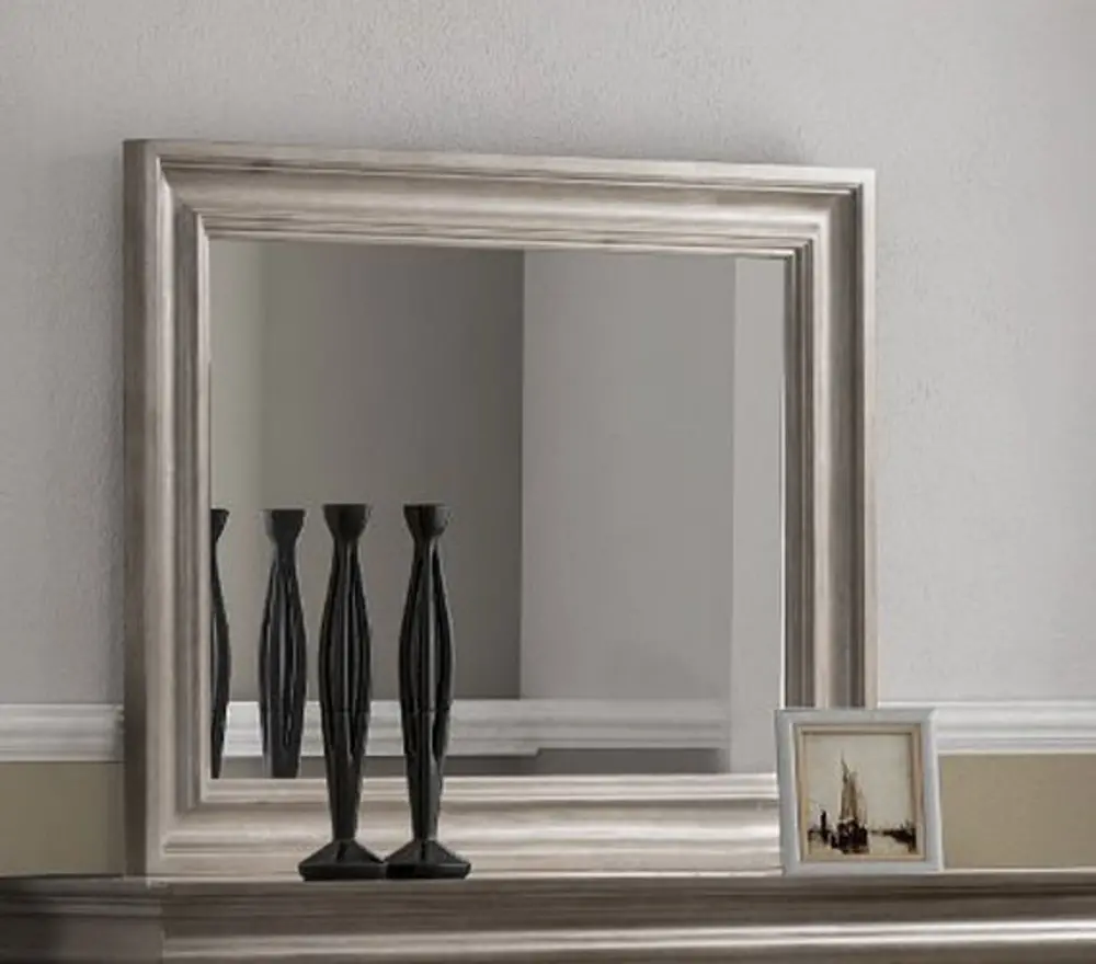 Classic Traditional Gray Mirror - Hudson Square-1