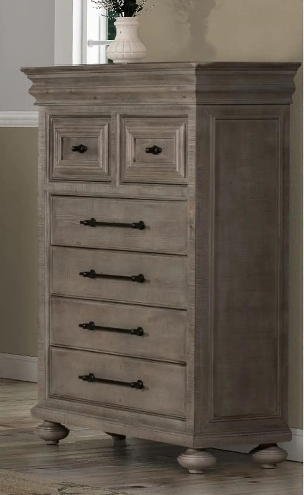 Classic Traditional Gray Chest of Drawers - Hudson Square-1