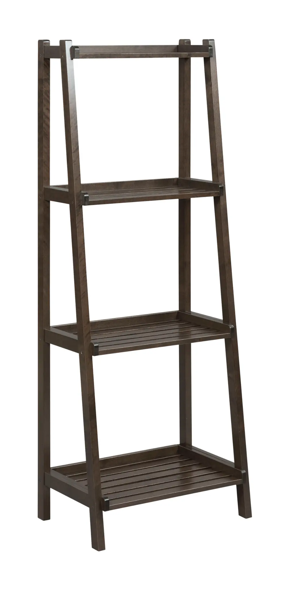 Espresso 4 Tier Wooden Ladder Shelf - Dunnsville-1