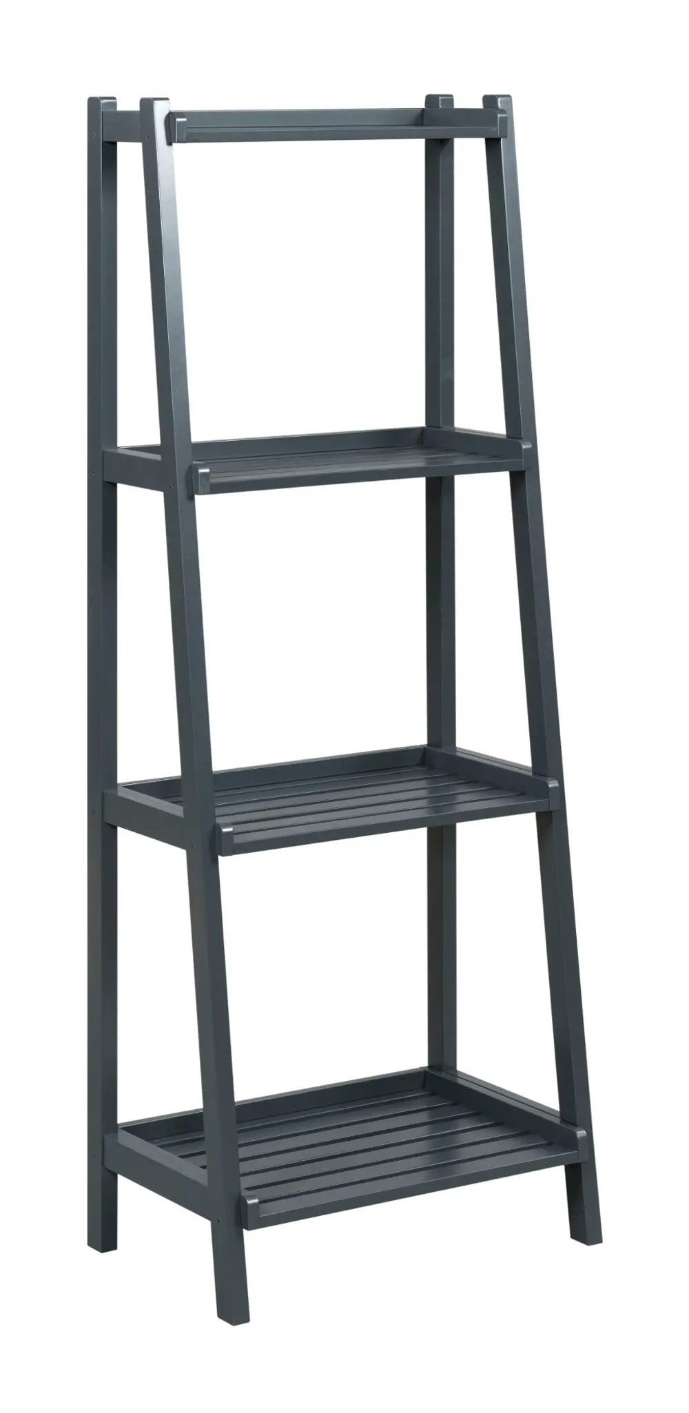 Graphite 4 Tier Wooden Ladder Shelf - Dunnsville-1