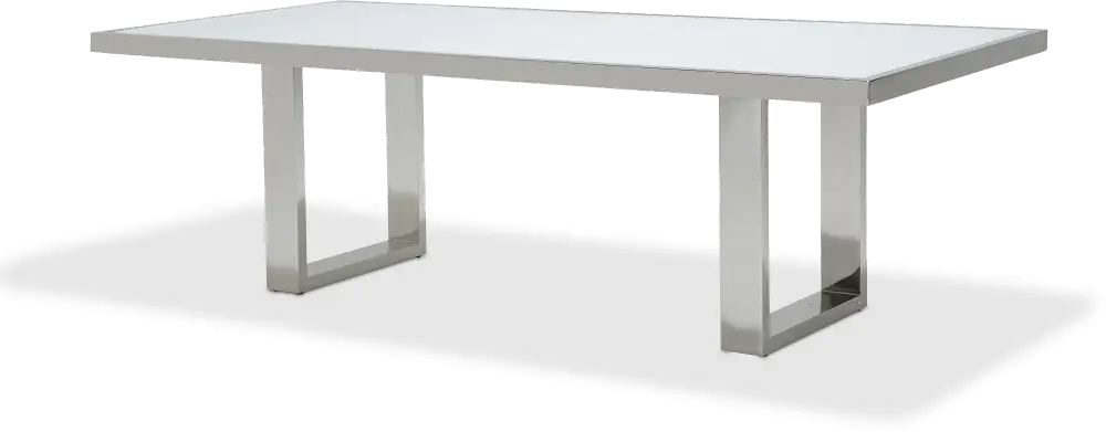 White and Chrome Modern Dining Table - State Street-1