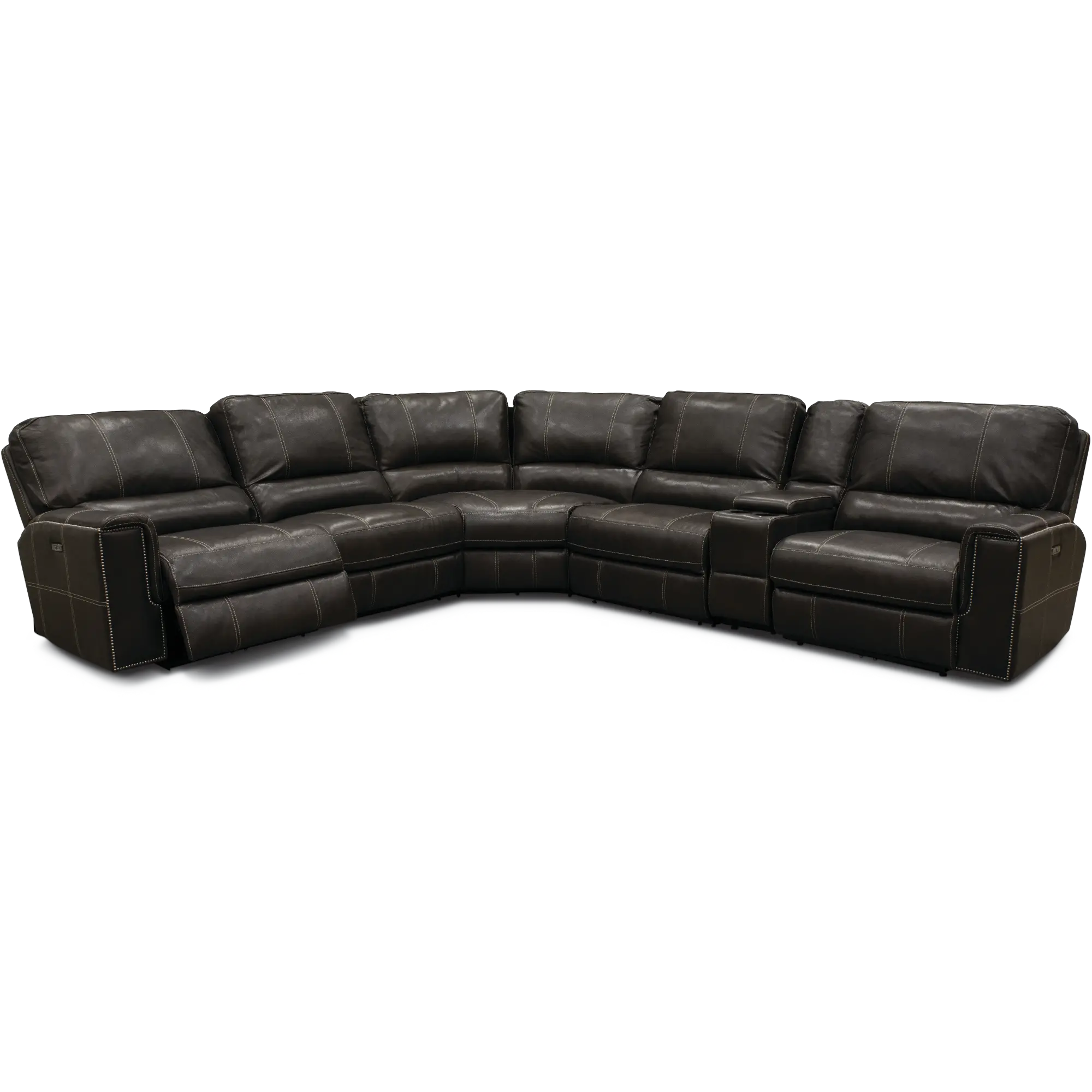Slinger 6-Piece Curved Power Reclining Sectional-1