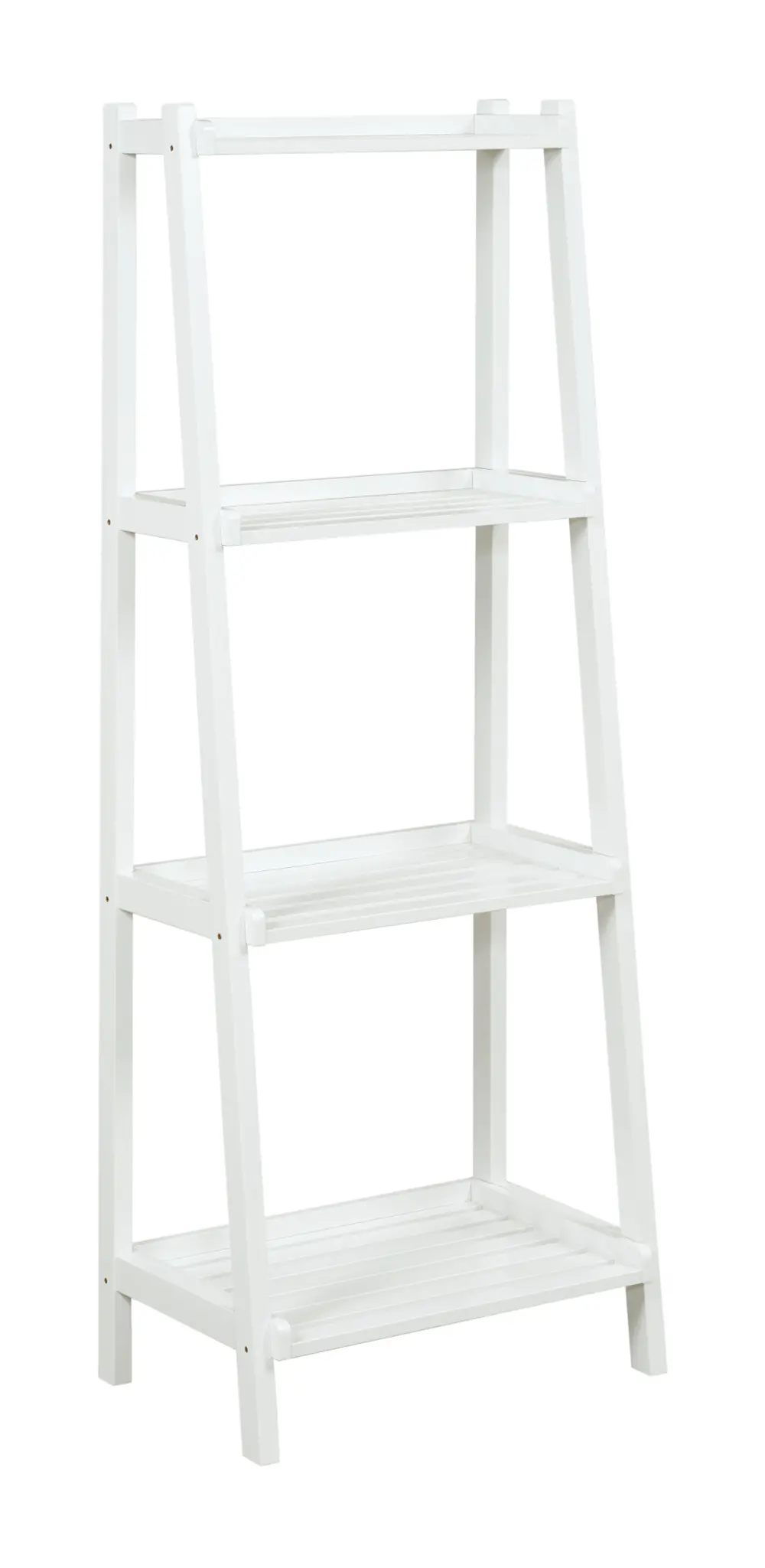 White 4 Tier Wooden Ladder Shelf - Dunnsville-1