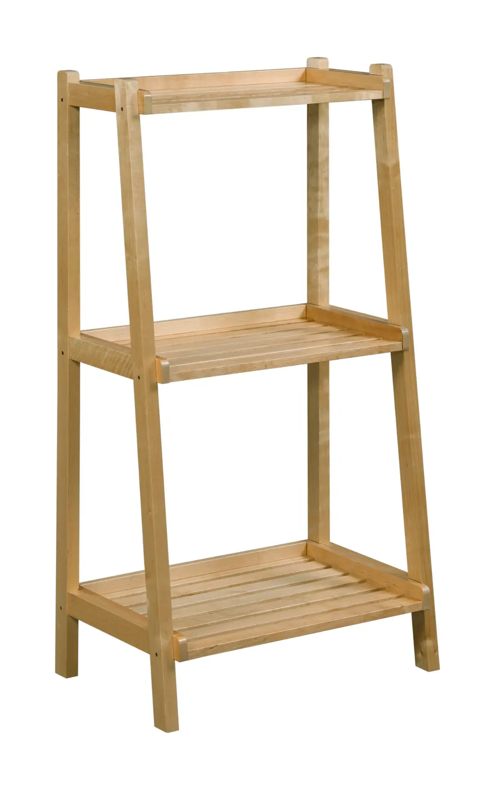 Blonde 3 Tier Wooden Ladder Shelf - Dunnsville-1